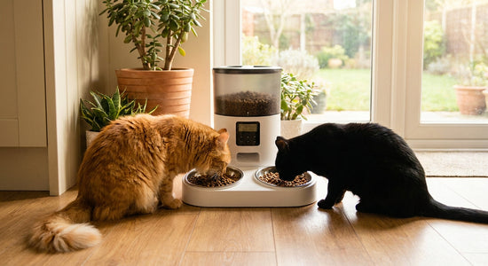 Distributeur de croquettes automatique pour plusieurs chats