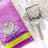 Litière pour Chat - Bentonite Lavande - 10L - Parfum Naturel - Sans Poussière - Fort Pouvoir Agglomérant